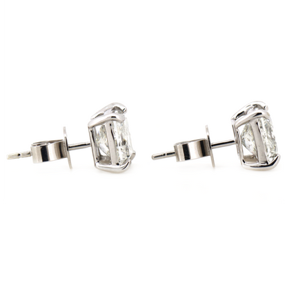 White Gold, 3.04ct TDW Diamond, Solitaire Stud Earrings