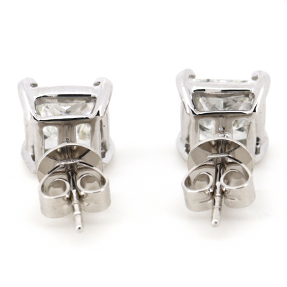 White Gold, 3.04ct TDW Diamond, Solitaire Stud Earrings