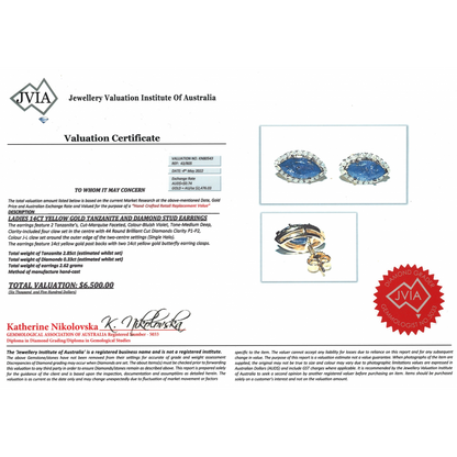 Yellow Gold Tanzanite and Diamond Marquise Halo Stud Earrings