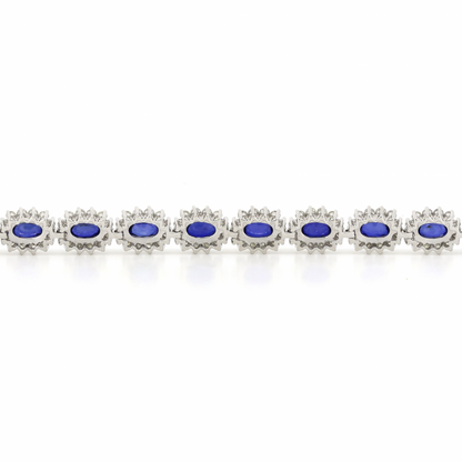 8.34ct Blue Sapphire and Diamond Halo Bracelet