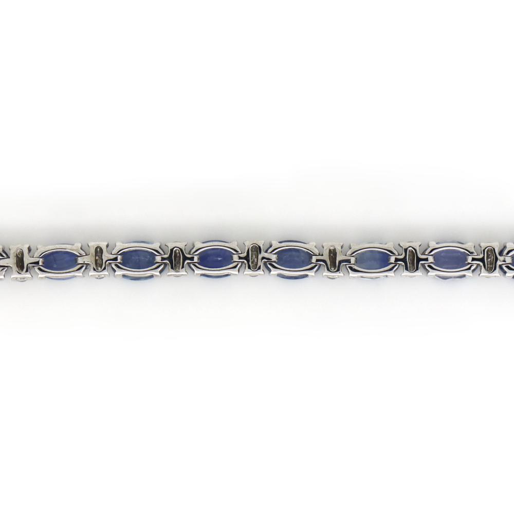 9.03ct White Gold, Sapphire and Diamond, Line Bracelet