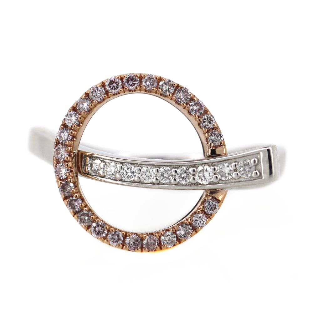 White/Rose Gold Fancy Blush Pink Diamond Ring