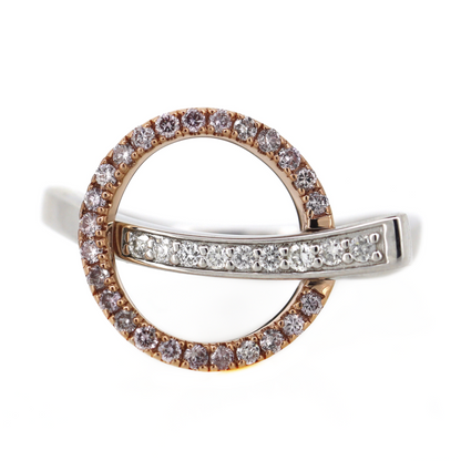 White/Rose Gold Fancy Blush Pink Diamond Ring