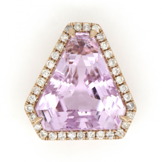 Rose Gold, 27.50ct Kunzite and Diamond, Statement Pendant