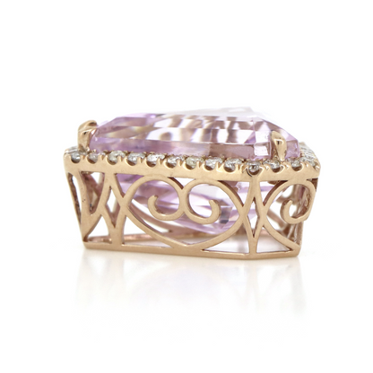 Rose Gold, 27.50ct Kunzite and Diamond, Statement Pendant