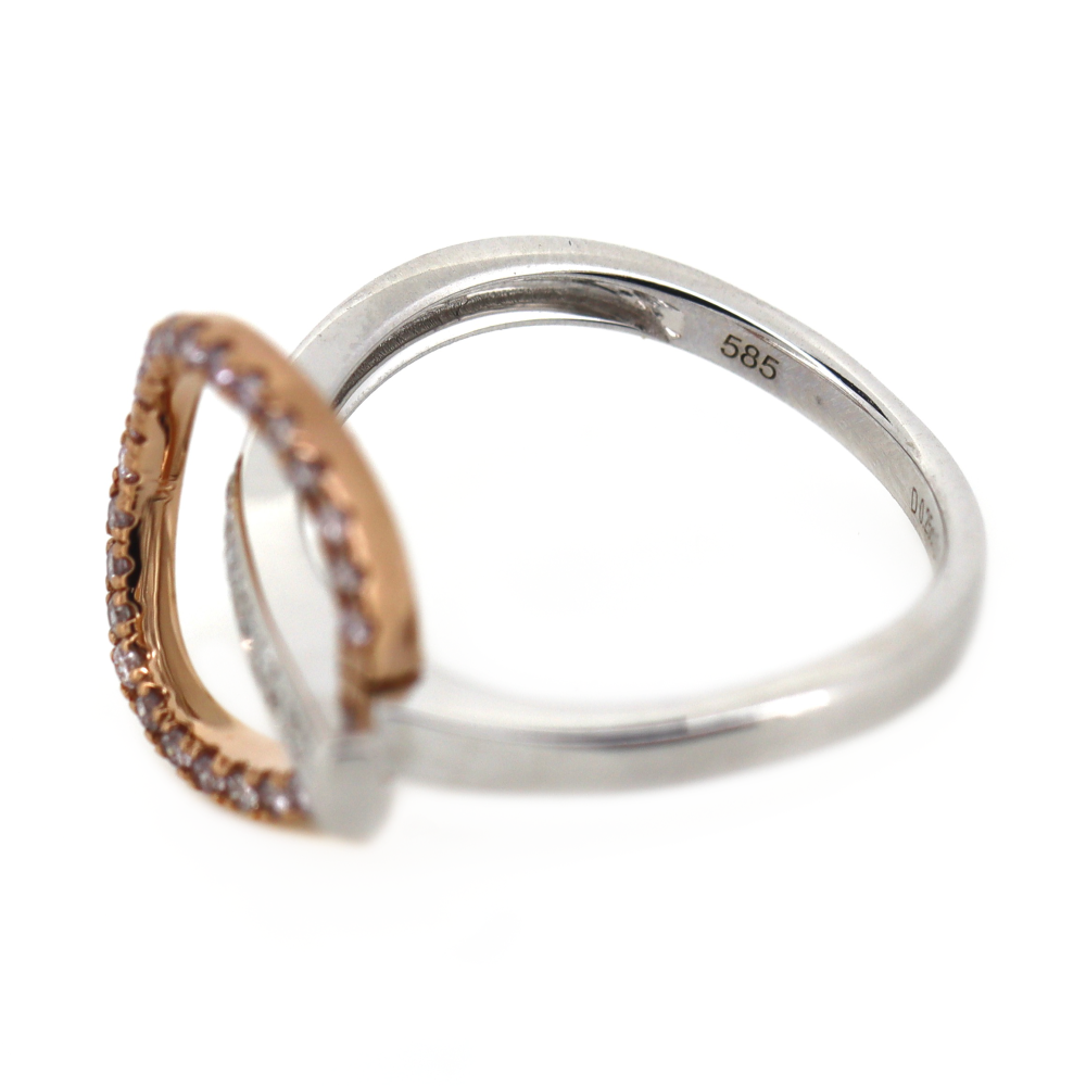 White/Rose Gold Fancy Blush Pink Diamond Ring