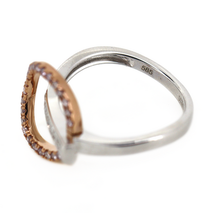 White/Rose Gold Fancy Blush Pink Diamond Ring