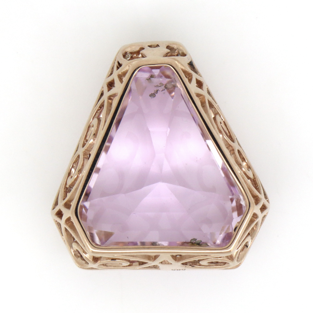 Rose Gold, 27.50ct Kunzite and Diamond, Statement Pendant
