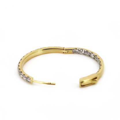 Yellow Gold Diamond Hoop Earrings