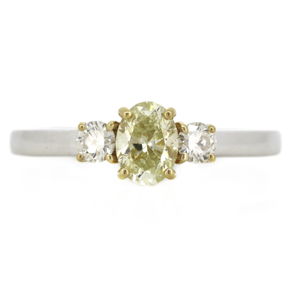 White/Yellow Gold Fancy Yellow Diamond Trilogy Ring