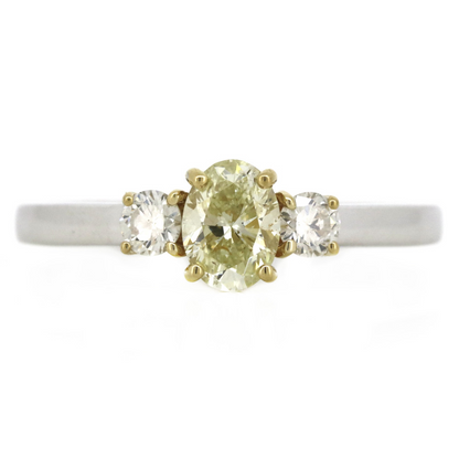 White/Yellow Gold Fancy Yellow Diamond Trilogy Ring