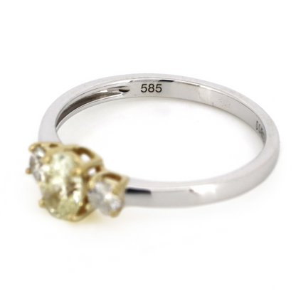 White/Yellow Gold Fancy Yellow Diamond Trilogy Ring
