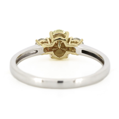White/Yellow Gold Fancy Yellow Diamond Trilogy Ring