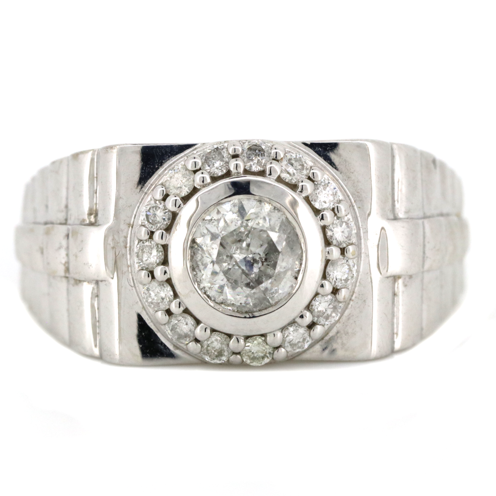 White Gold and Diamond Gents Ring