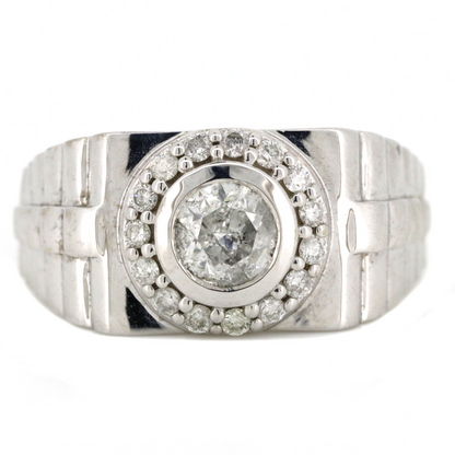 White Gold and Diamond Gents Ring