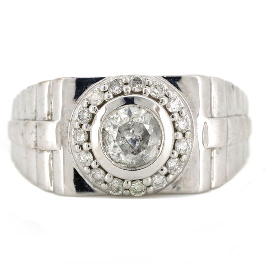 White Gold and Diamond Gents Ring