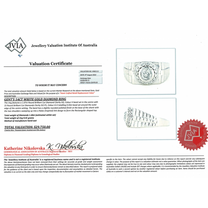 White Gold and Diamond Gents Ring