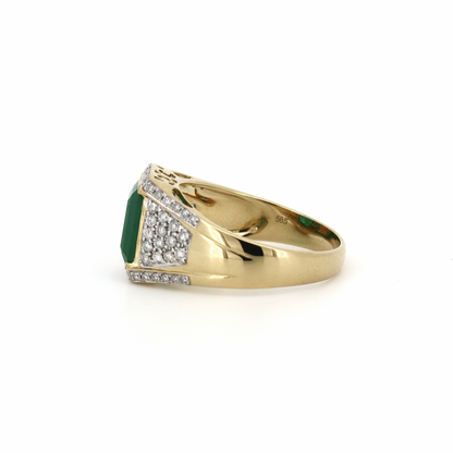 Emerald and Diamond Gents Ring