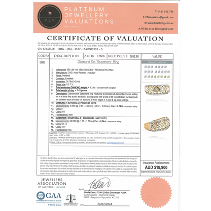 Yellow Gold Decorative Diamond Band – Structured Geometry & Seamless Sparkle