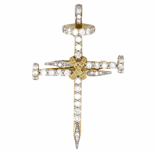 Yellow Gold and Diamond Crucifix Pendant