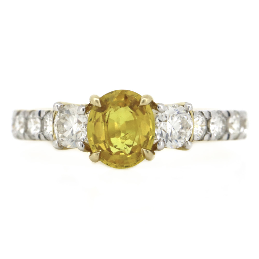 Yellow Gold Yellow Sapphire & Diamond Dress Ring