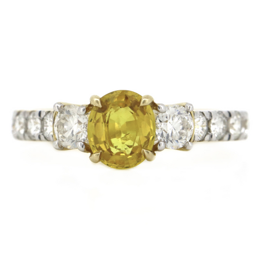 Yellow Gold Yellow Sapphire & Diamond Dress Ring