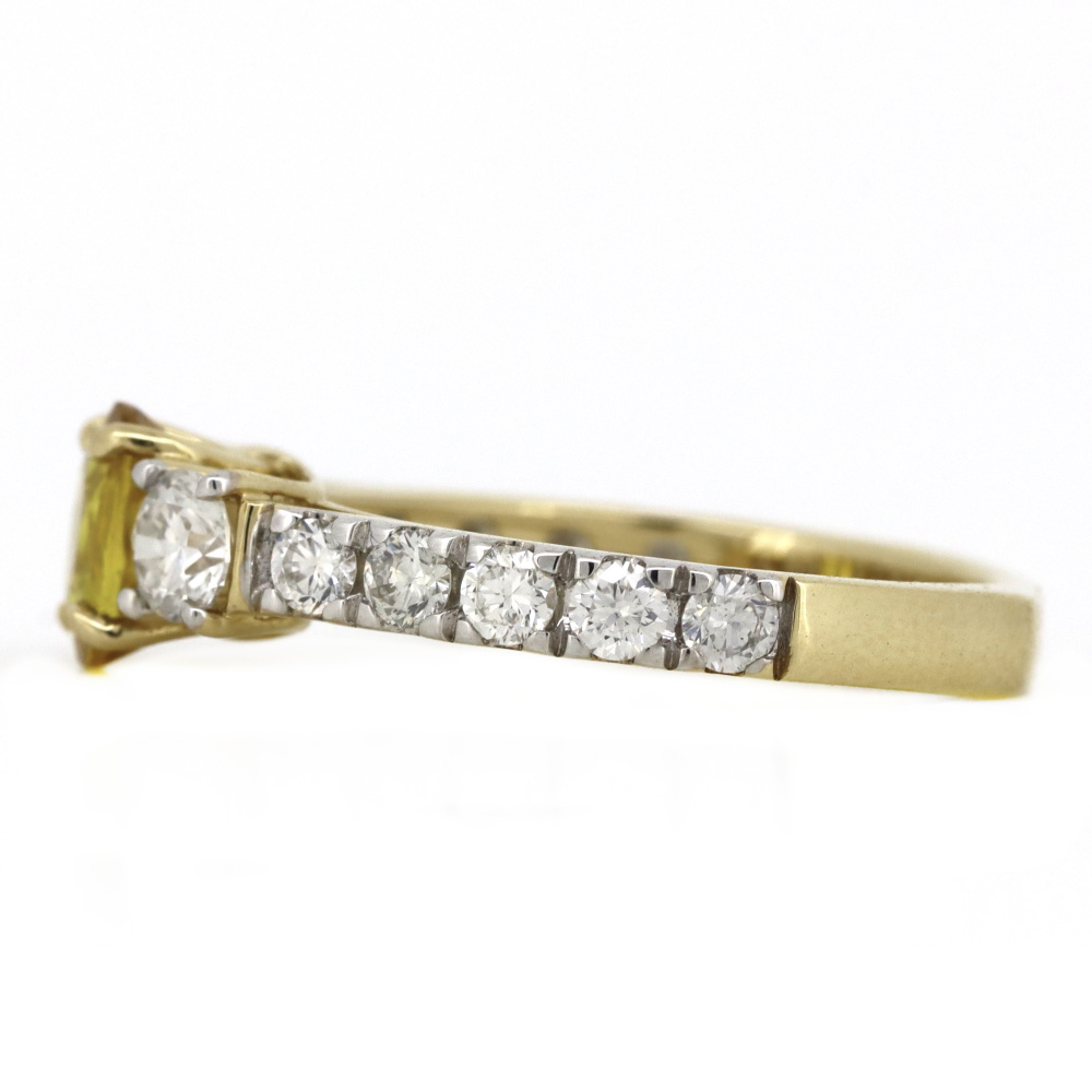 Yellow Gold Yellow Sapphire & Diamond Dress Ring