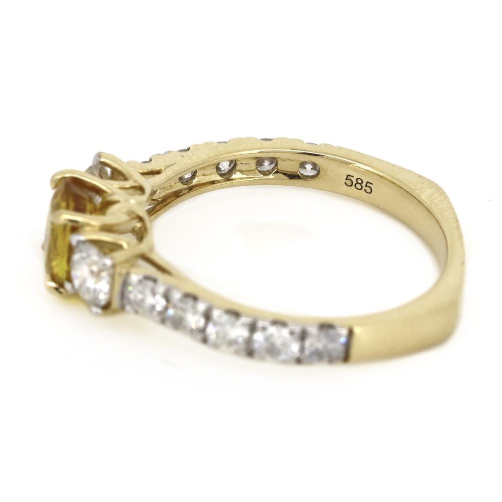 Yellow Gold Yellow Sapphire & Diamond Dress Ring