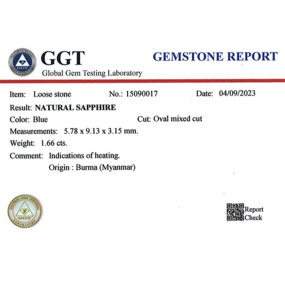 White Gold Blue Sapphire & Diamond Halo Ring