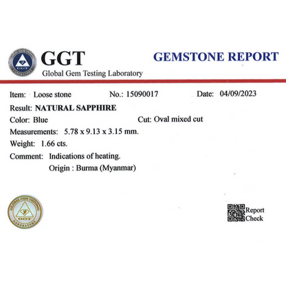 White Gold Blue Sapphire & Diamond Halo Ring