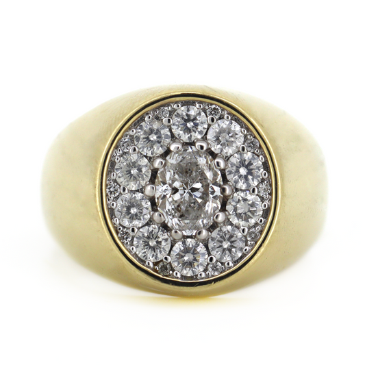 Yellow Gold Diamond Gents Ring