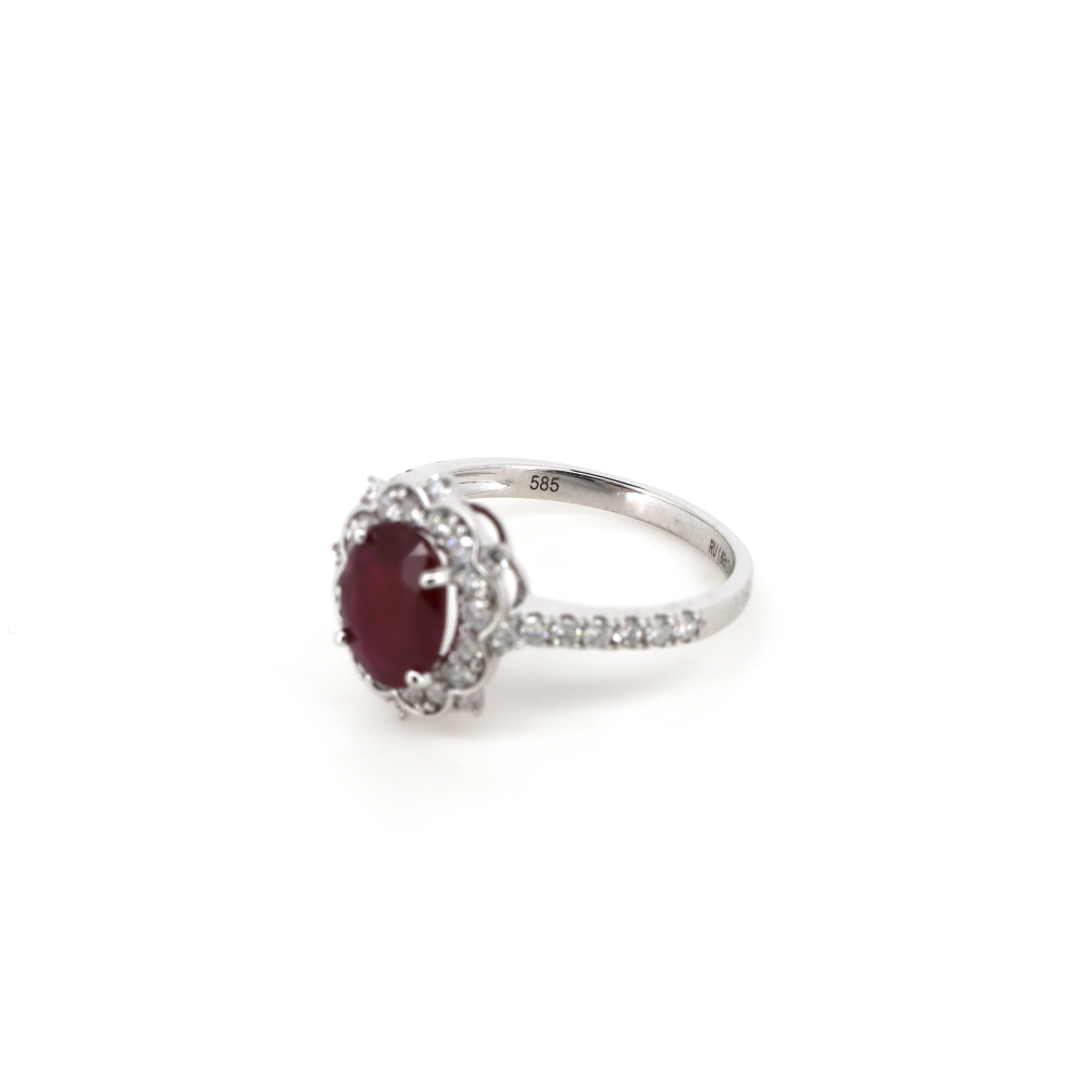 Ruby and Diamond Antique Style Ring