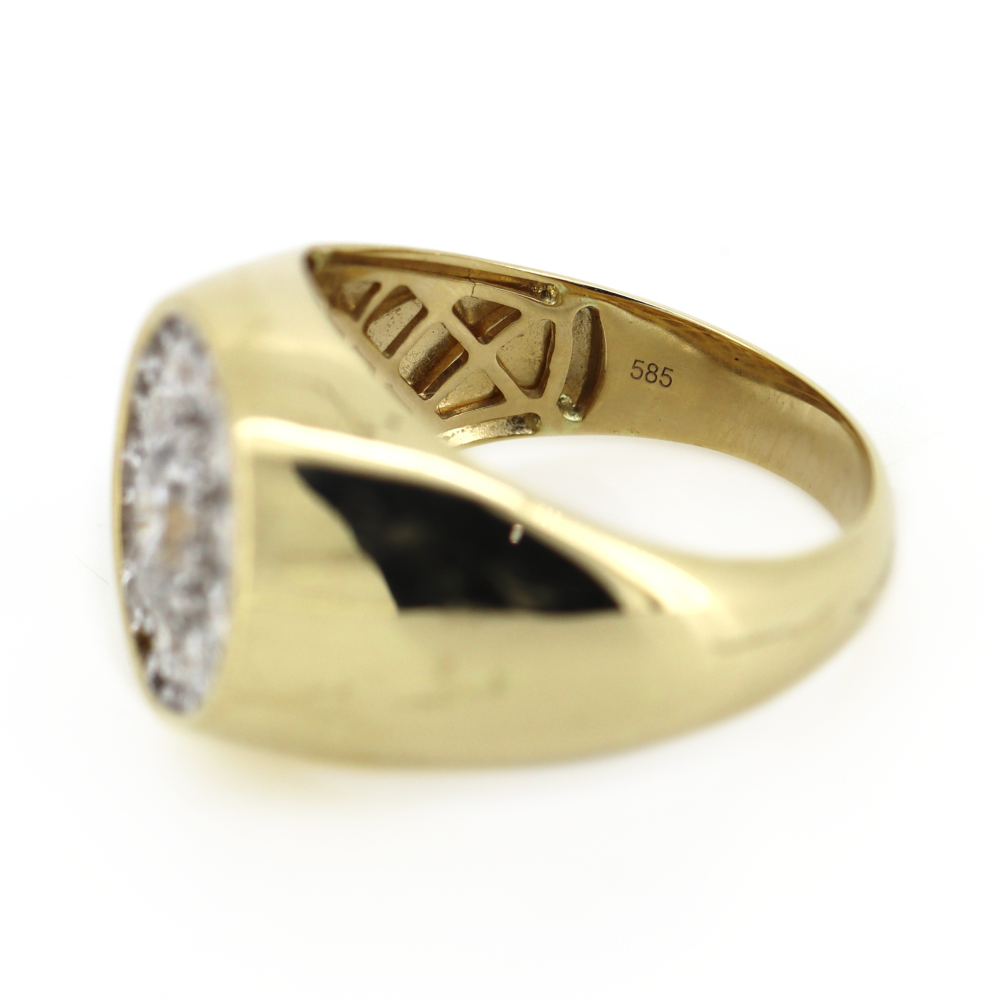 Yellow Gold Diamond Gents Ring