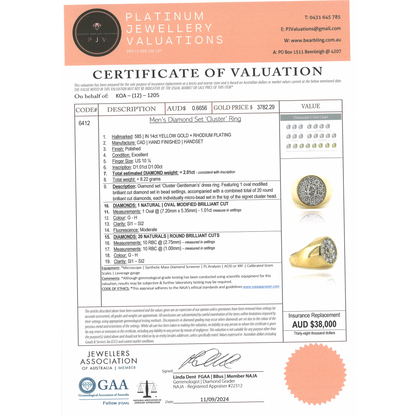 Yellow Gold Diamond Gents Ring