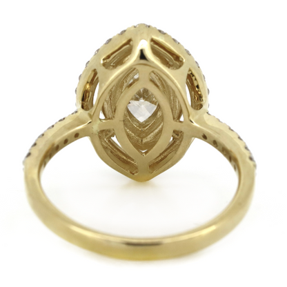 Yellow Gold and Diamond Double Halo Ring