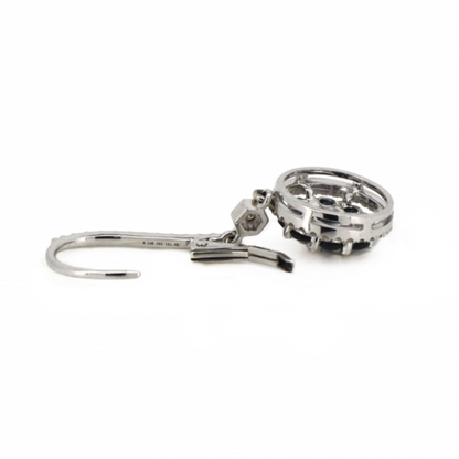 White Gold Blue Sapphire & Diamond Antique-Style Drop Earrings