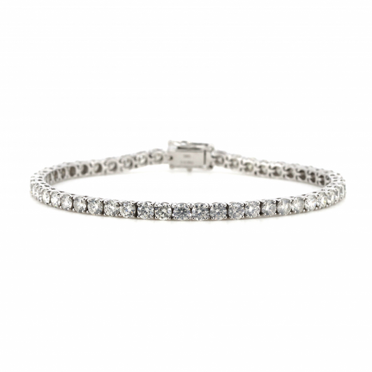 4.52ct White Gold Diamond Tennis Bracelet