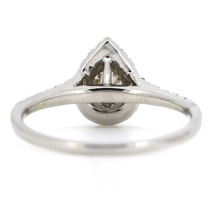 9K White Gold, Diamond Halo Ring