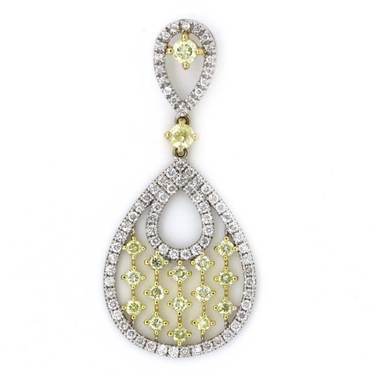 Yellow/White Gold, Fancy Yellow Diamond and Diamond, Decorative Pendant