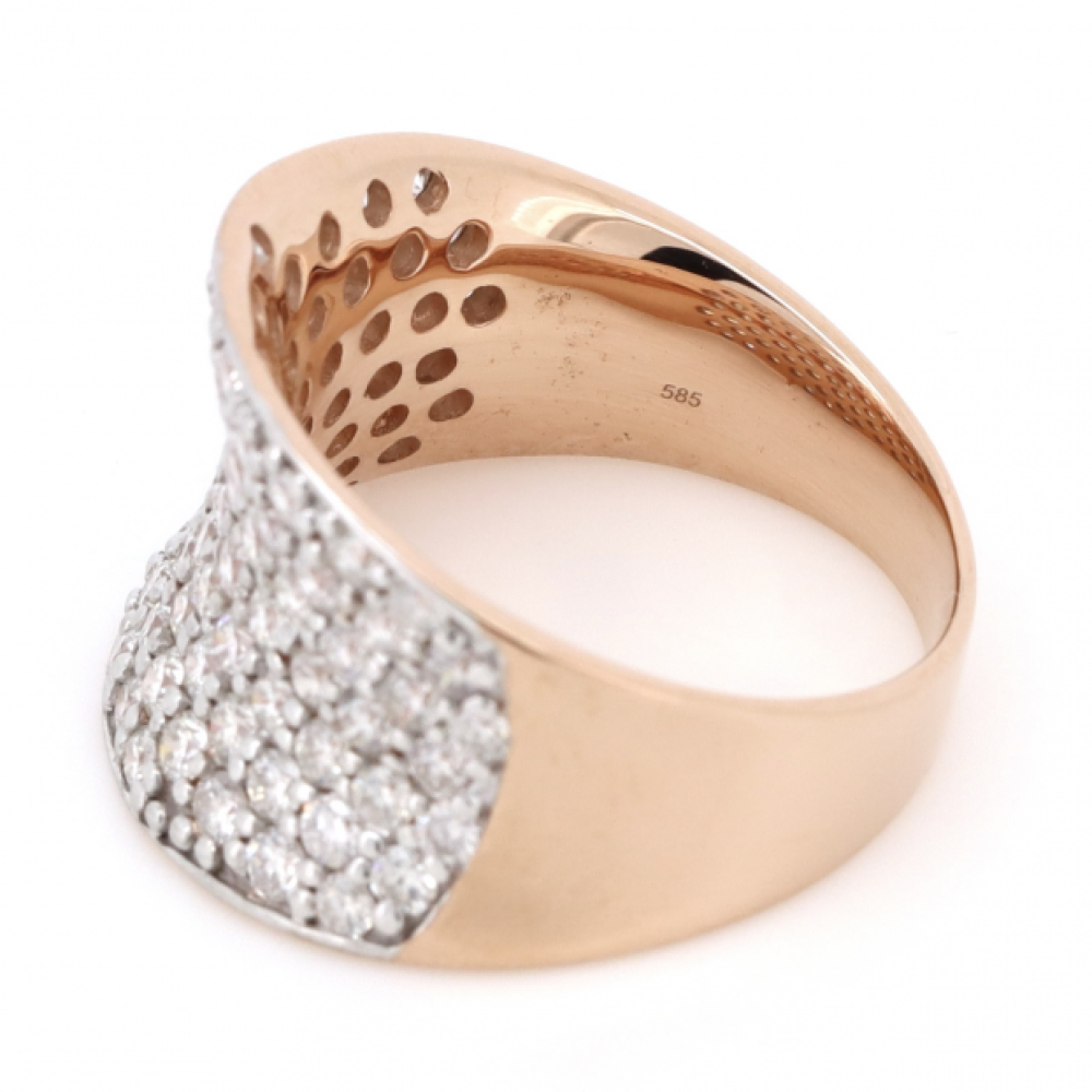 Rose Gold, 2.87ct TDW Diamond Cluster Ring