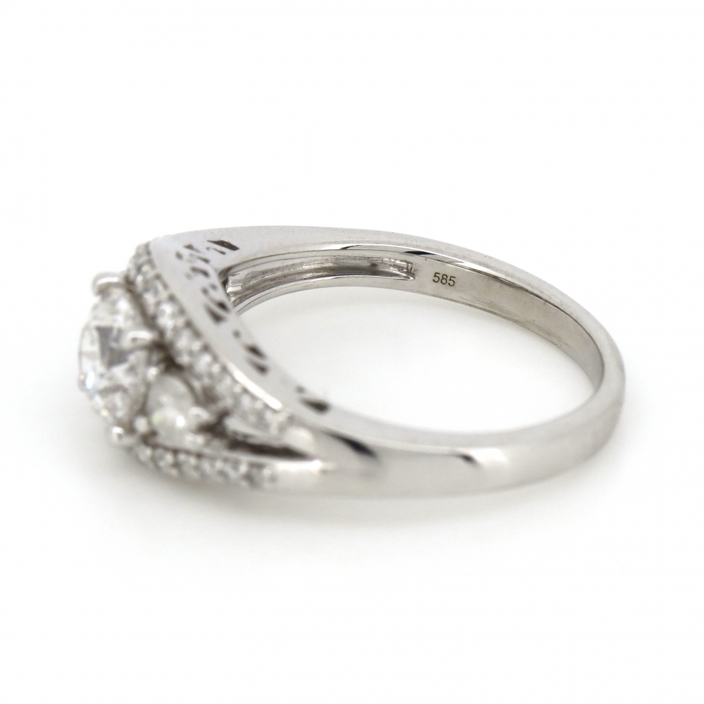 White Gold and Diamond Trilogy Style Ring