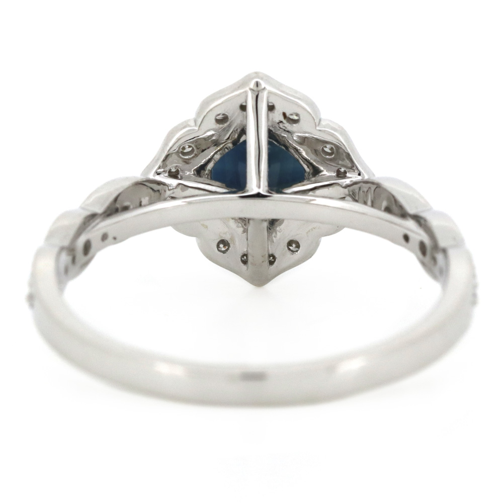 White Gold Blue Sapphire & Diamond Dress Ring