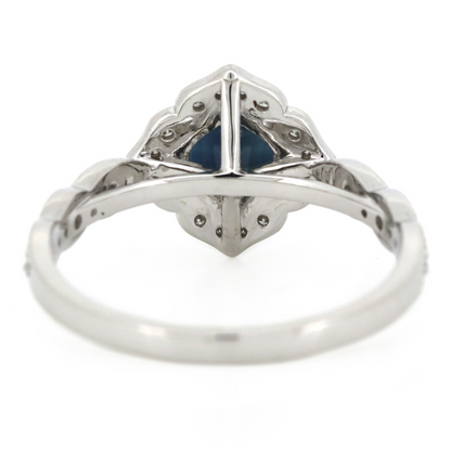 White Gold Blue Sapphire & Diamond Dress Ring