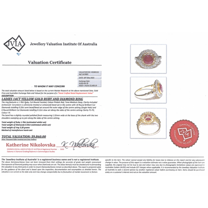 Yellow Gold Ruby and Diamond Vintage Inspired Ring