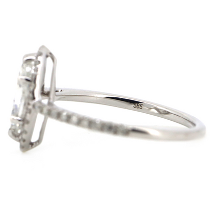1.02ct White Gold Marquise Diamond Halo Ring