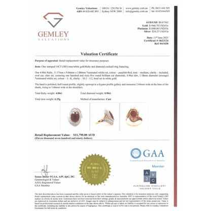 4.00ct Rose/White Gold Ruby and Diamond Cluster Ring