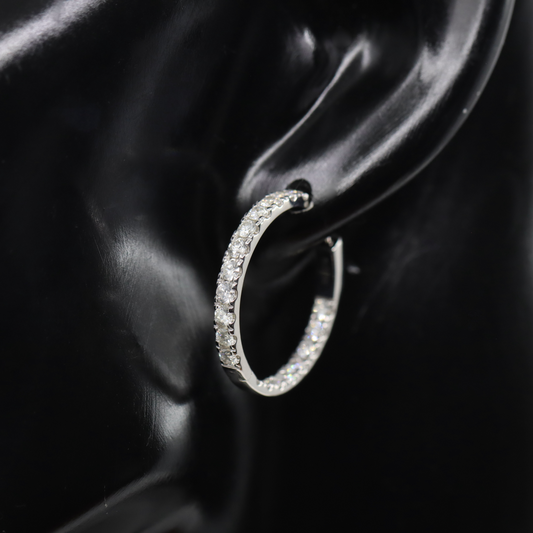 White Gold 2.53ct Diamond Hoop Earrings