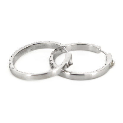 White Gold 2.53ct Diamond Hoop Earrings