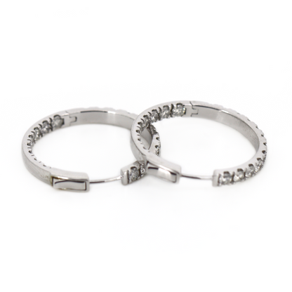 White Gold 2.53ct Diamond Hoop Earrings