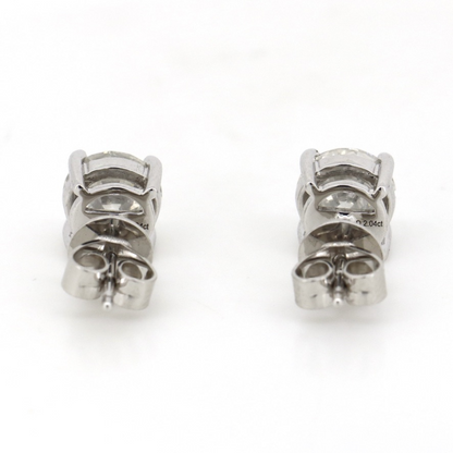 White Gold, 2.04ct TDW Diamond Solitaire Stud Earrings